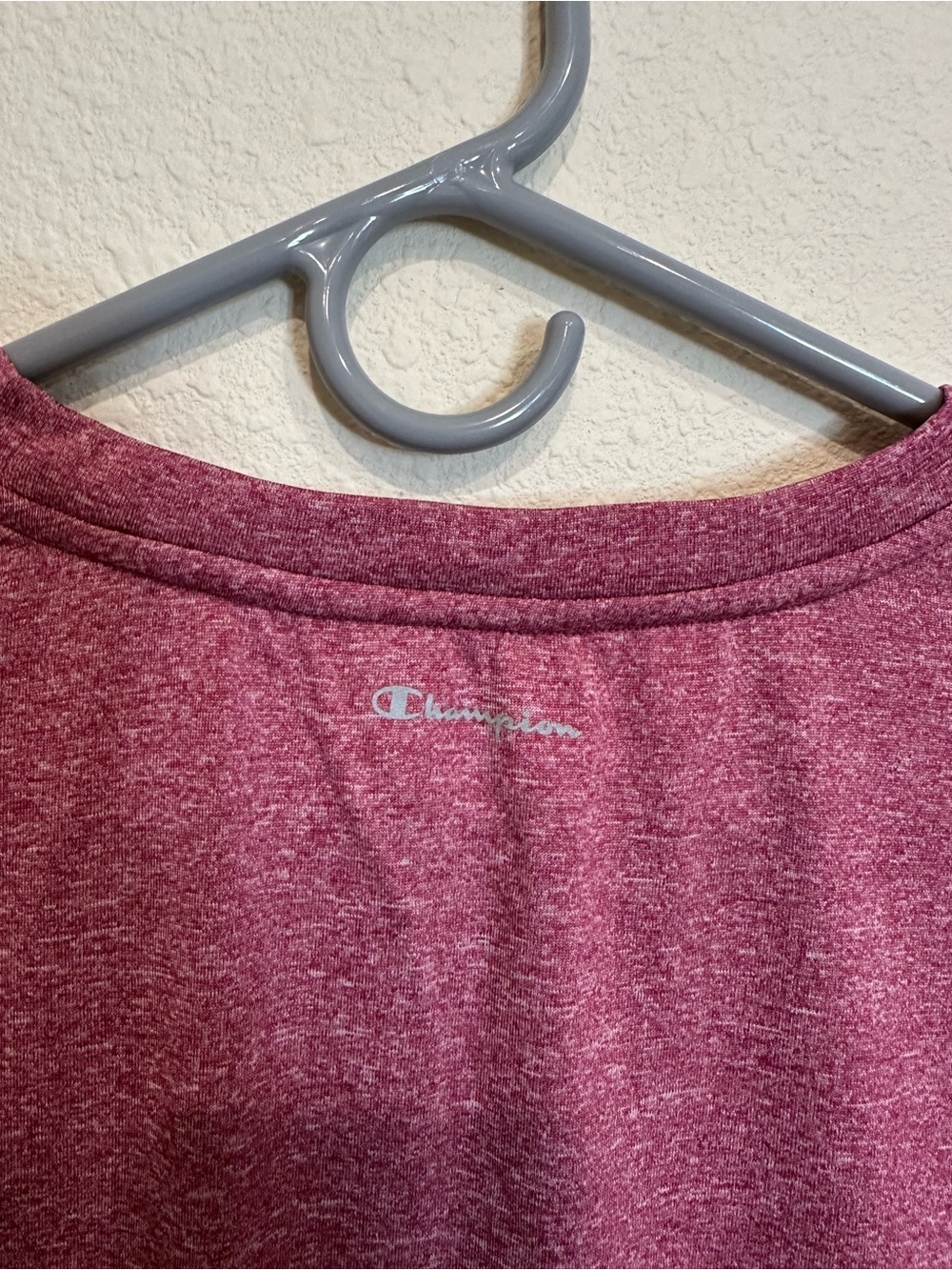 Women’s CHAMPION Exercise Crewneck Tees in Charcoal/Light Blue/Dusty Pink—M - Picture 7 of 16